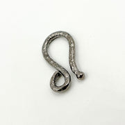 GH2BR. 22MM Black Rhodium Sterling Silver Hook Clasp